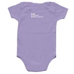 Love Needs No Words - Infant, a Lavender Infant Onesie (back-view)