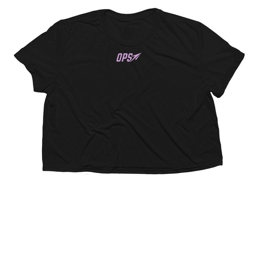 OPS Cropped Competition Tee (Lavender), a Black Women?s Flowy Cropped Tee