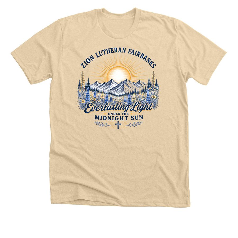 Zion Lutheran Church, a Heather Soft Cream Premium Unisex Tee