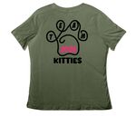 TeamKitties2026, a Military Green Women's Relaxed V-Neck Tee (back-view)