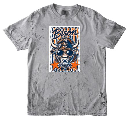 Bernie Bison Superstar, a Smoke Comfort Colors Colorblast Tee