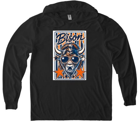 Bernie Bison Superstar, a Space Black Allmade Eco Triblend Hoodie Tee