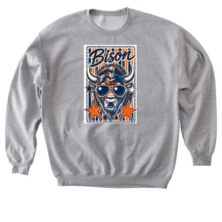 Bernie Bison Superstar, a Sport Grey Softstyle Crewneck Sweatshirt