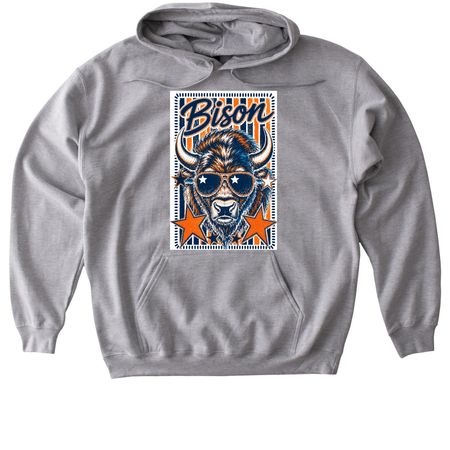 Bernie Bison Superstar, a Sport Grey Gildan Softstyle Pullover Hoodie