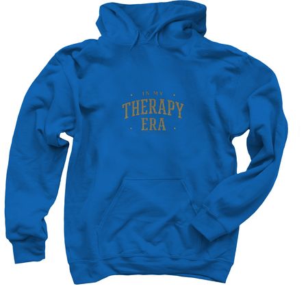 In My Therapy Era, a Royal Blue Pullover Hoodie