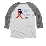 Football Friday!&nbsp;, a Premium Heather and Heather White 3/4 Sleeve Baseball Tee (back-view)
