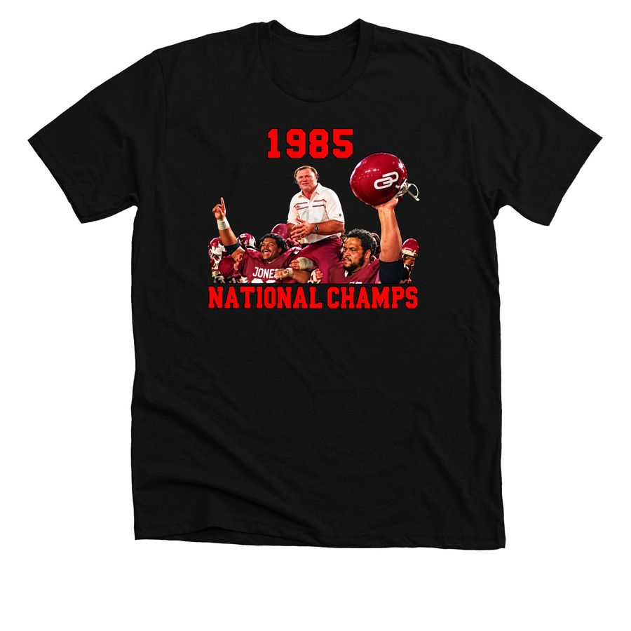 Barry Switzer and Tony Casillas 1985 National, a Solid Black Blend Premium Unisex Tee