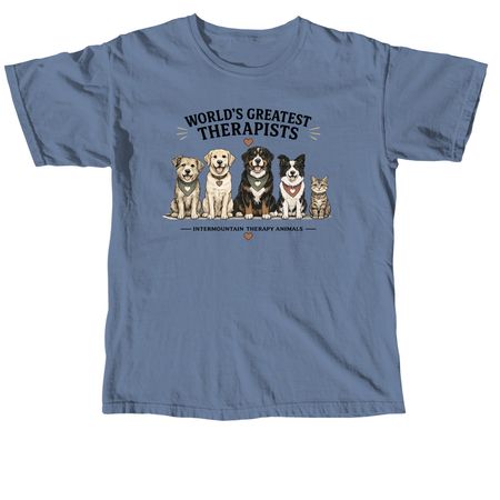 World's Greatest Therapists, a Blue Jean Comfort Colors Unisex Tee