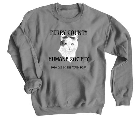 2026 CAT OF THE YEAR, a Charcoal Crewneck Sweatshirt
