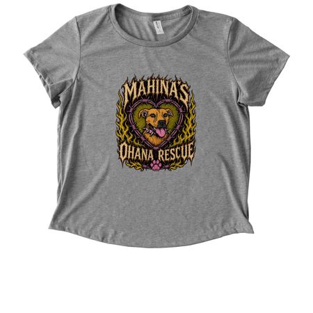 Ladies Mahina?s Ohana Rescue ?hardcore? tees, a Aluminum Grey Allmade Eco Triblend Women?s Scoop Neck Tee
