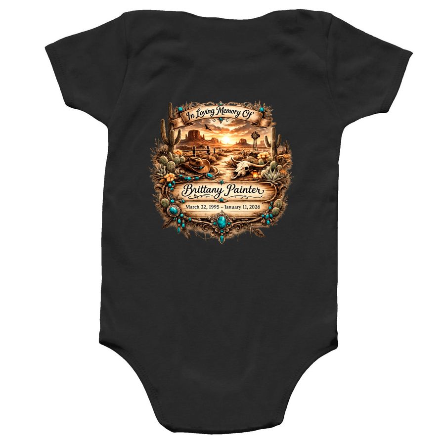 Baby Onesie, a Black Infant Onesie (back-view)