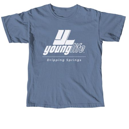 Old School Young Life Logo, a Blue Jean Comfort Colors Unisex Tee