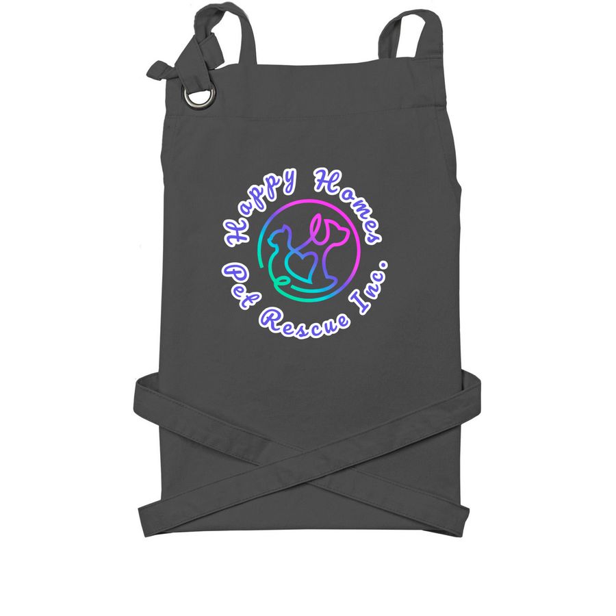 Happy Homes Apron, a Dark Grey Cotton Canvas Pocket Apron