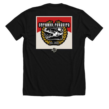 Smoking pigs tee, a Solid Black Blend Premium Unisex Tee (back-view)