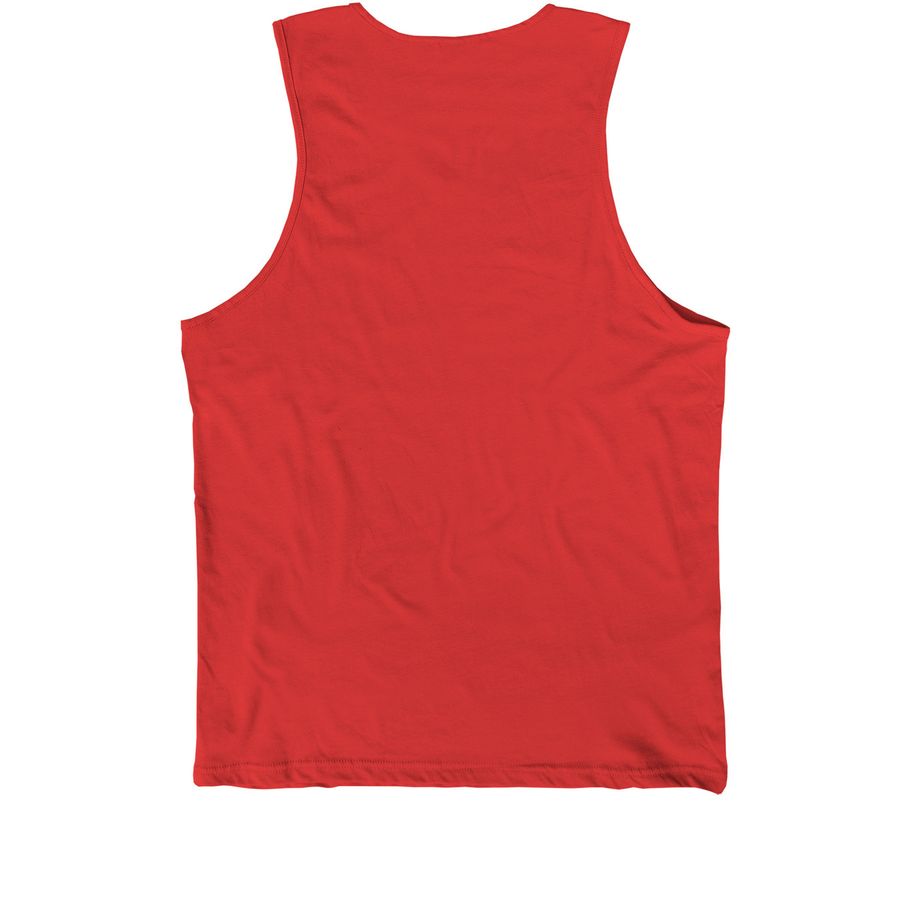 Red Wolf Biodiversity, a Red Premium Cotton Tank (back-view)