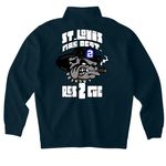 STLFD Rescue 2 - B, a Classic Navy Midweight Quarter Zip Pullover (back-view)