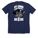 STLFD Rescue 2 - B, a Solid Navy Blend Premium Unisex Tee (back-view)