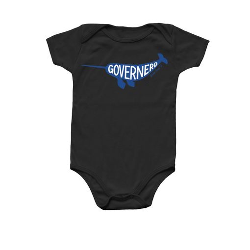 Governerd Narwhal, Blue Logo Black Infant Onesie