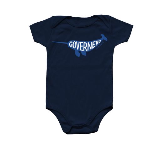 Governerd Narwhal, Blue Logo Navy Infant Onesie