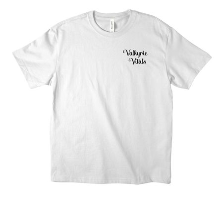 VALKYRIE STAPLE 01- LIGHTS, a White Unisex Heavyweight Tee (back-view)