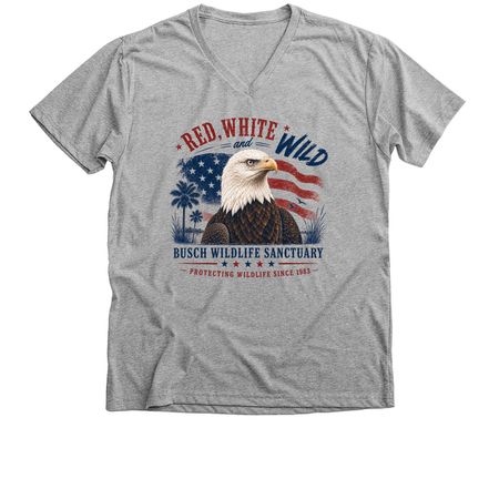 Red, White, and Wild, a Athletic Heather Premium V-Neck Tee