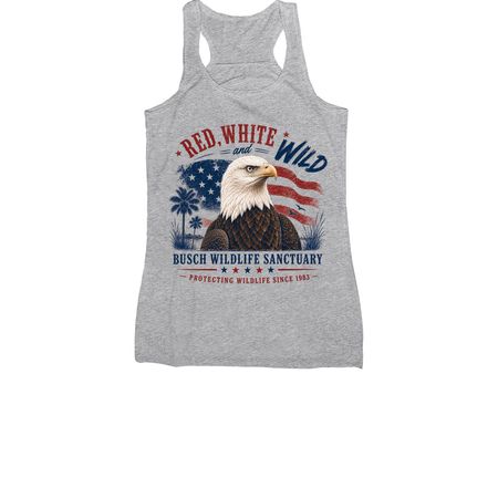 Red, White, and Wild, a Athletic Heather Women's Racerback