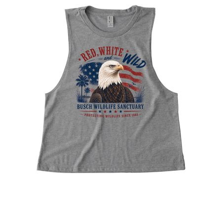 Red, White, and Wild, a Aluminum Grey Allmade Eco Triblend Women?s Muscle Tank