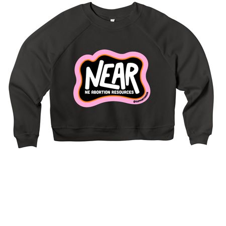 Pink Logo Fun Shirt, a Black Women's Premium Cropped Raglan Sweatshirt