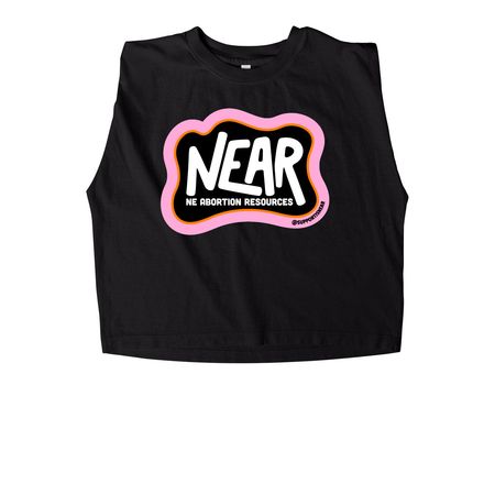 Pink Logo Fun Shirt, a True Black Women's Heavyweight Garment Dye Muscle Tee