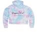 Black Logo/New Colors, a Cotton Candy Women?s Tie Dye Cropped Hoodie