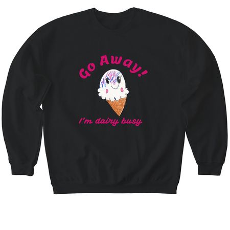 Dairy Busy, a Black Softstyle Crewneck Sweatshirt