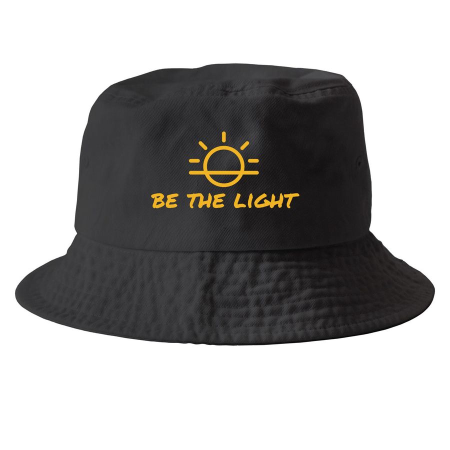 &nbsp;Be The Light, a Black Printed Bucket Hat