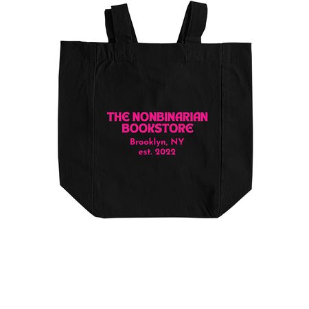 Queer Totes for All, a Black Recycled Cotton Tote Bag (back-view)