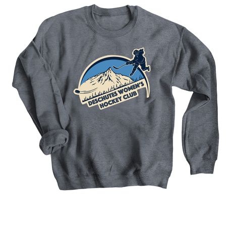 Deschutes Women's Hockey Club, a Dark Heather Crewneck Sweatshirt