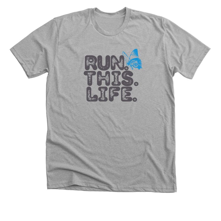 RUN.THIS.LIFE?, a Athletic Heather Premium Unisex Tee