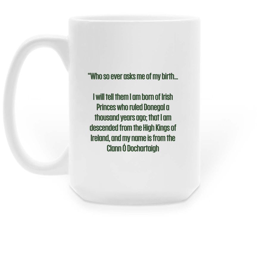 ? Dochartaigh&nbsp;Clann Association Mug, a White Large Coffee Mug (back-view)