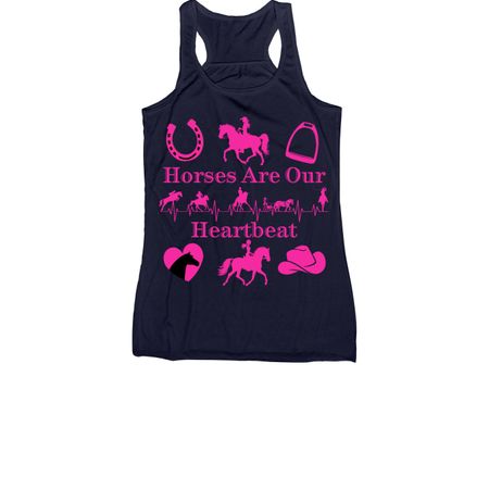 Hot To Trot Heartbeat Logo, a Navy Women's Racerback