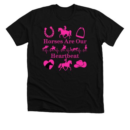 Hot To Trot Heartbeat Logo, a Solid Black Blend Premium Unisex Tee