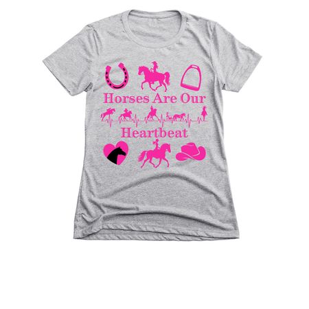 Hot To Trot Heartbeat Logo, a Dark Heather Grey Women's Slim Fit Tee