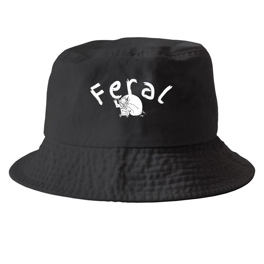 Wear it On Your Forehead, a Black Printed Bucket Hat