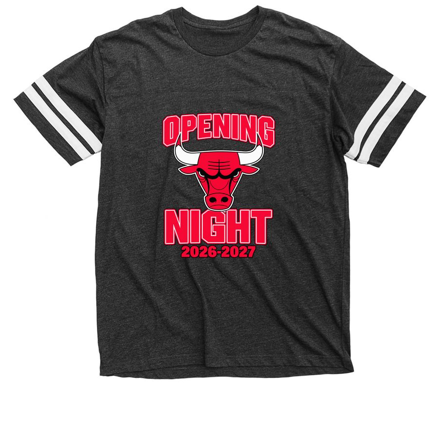 Chicago Bulls NBA Opening Night 2026-2027 Shi, a Vintage Smoke / White Football Jersey Tee