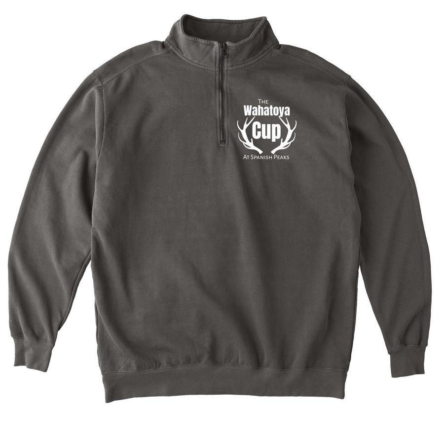 The Wahatoya Cup, a Pepper Comfort Colors Quarter Zip Pullover