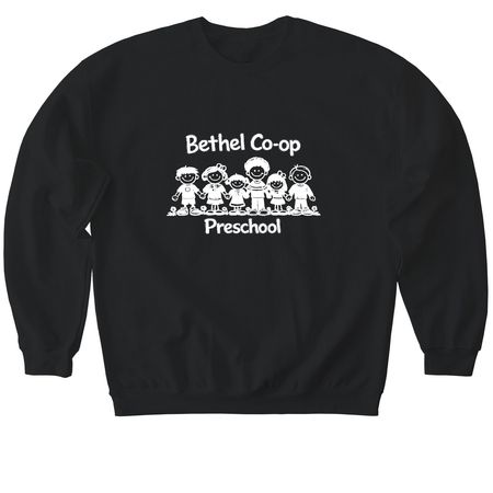 Adult/youth (White Design), a Black Softstyle Crewneck Sweatshirt
