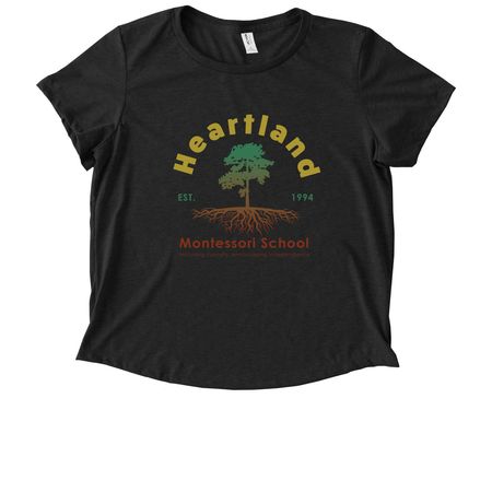 Heartland Montessori Back to School 2026, a Space Black Allmade Eco Triblend Women?s Scoop Neck Tee