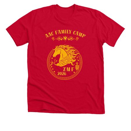 2026 AAC Family Camp Tee- RED, a Solid Red Blend Premium Unisex Tee
