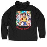 Live In The Moment Jackets !, a Black Quarter-Zip Windbreaker (back-view)