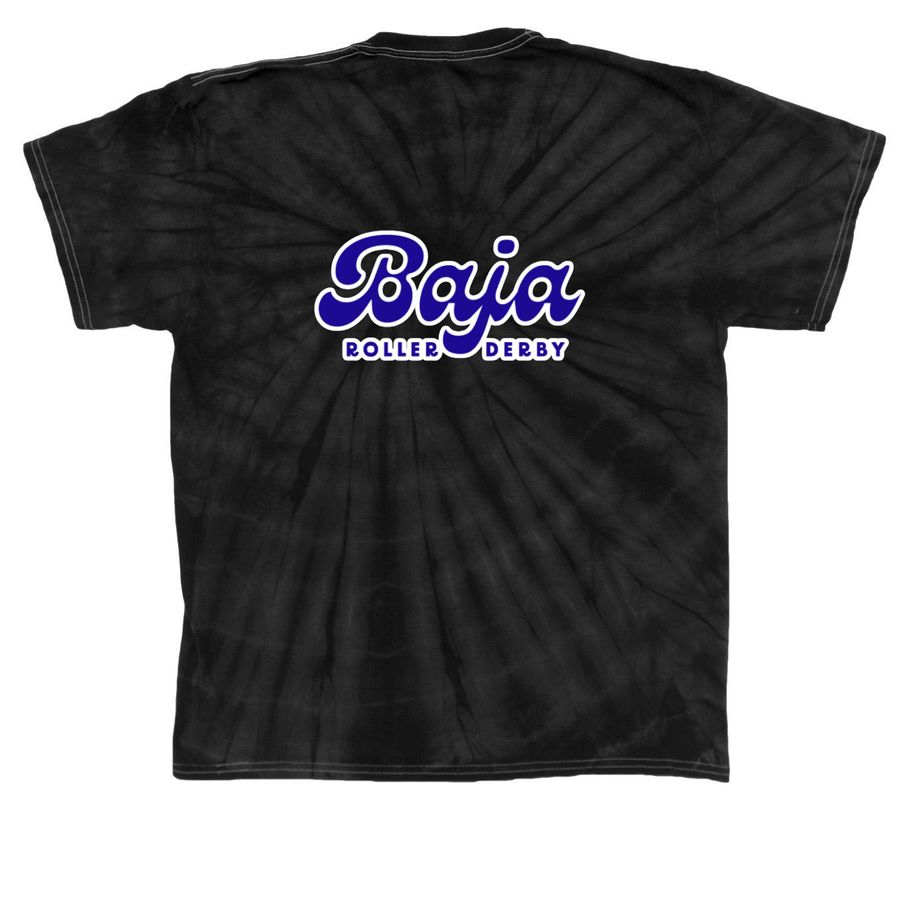 LOGO BAJA CLOTHES, a Black Classic Tie Dye Tee (back-view)