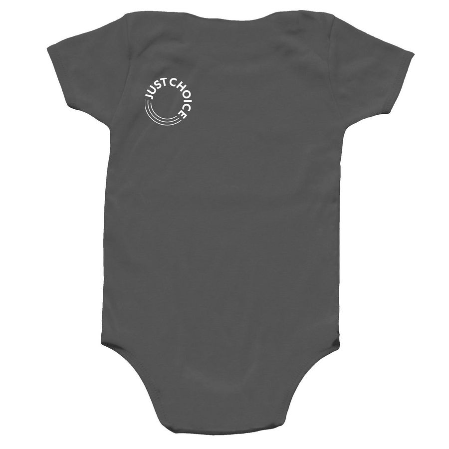 Pee On The Patriarchy, a Charcoal Infant Onesie (back-view)