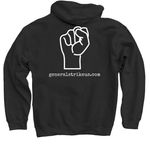 General Strike Los Angeles, a Black Pullover Hoodie (back-view)