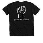General Strike Los Angeles, a Solid Black Blend Premium V-Neck Tee (back-view)